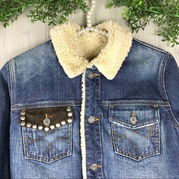 Juicy couture sherpa lined denim jacket - Picture 3 of 8